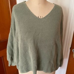 LOFT Green Knit Sweater in XL